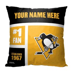 NHL Pittsburgh Penguins Colorblock Personalized Throw Pillow 18x18 Inches