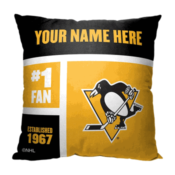 NHL Pittsburgh Penguins Colorblock Personalized Throw Pillow 18x18 Inches