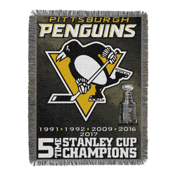 NHL Pittsburgh Penguins Commemorative 5x Champs Tapestry Throw