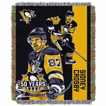 NHL Pittsburgh Penguins Player Sidney Crosby Woven Tapestry Throw Blanket 48x60 Inches