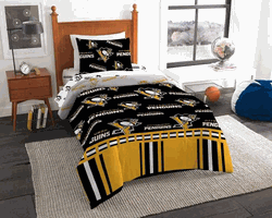 NHL Pittsburgh Penguins Rotary Bed in a Bag Set Twin