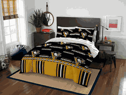 NHL Pittsburgh Pittsburgh Penguins Rotary Full Bed In a Bag Set
