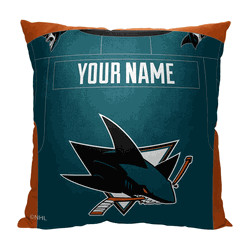 NHL San Jose Sharks Jersey Personalized Throw Pillow 18x18 Inches