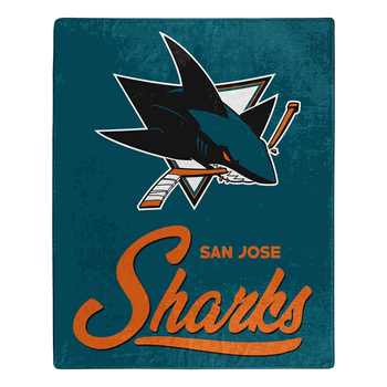 NHL San Jose Sharks Signature Raschel Throw Blanket 50x60 Inches