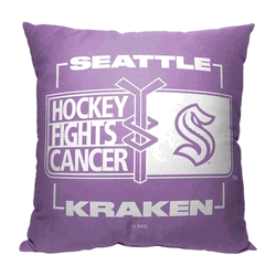 NHL Seattle Kraken Hockey Fights Cancer Fight For Throw Pillow 18x18 Inches