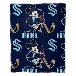 NHL Seattle Kraken Ice Mickey Mouse Hugger & Silk Touch Throw Blanket Set 40x50 Inches
