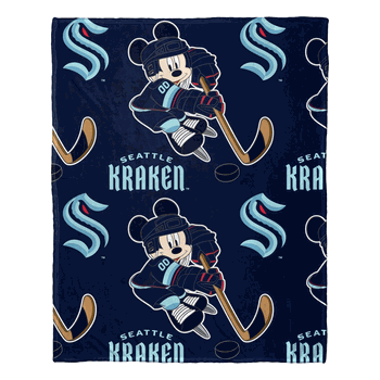 NHL Seattle Kraken Ice Mickey Mouse Hugger & Silk Touch Throw Blanket Set 40x50 Inches