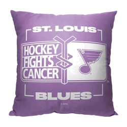 NHL St. Louis Blues Hockey Fights Cancer Fight For Throw Pillow 18x18 Inches