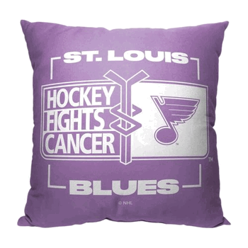 NHL St. Louis Blues Hockey Fights Cancer Fight For Throw Pillow 18x18 Inches