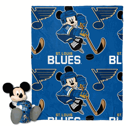 NHL St. Louis Blues Ice Mickey Mouse Hugger & Silk Touch Throw Blanket Set 40x50 Inches