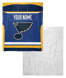 NHL St. Louis Blues Jersey Personalized Silk Touch Sherpa Throw Blanket 50x60 Inches