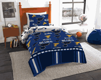 NHL St Louis St. Louis Blues Rotary Twin Bed In a Bag Set