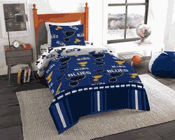 NHL St Louis St. Louis Blues Rotary Twin Bed In a Bag Set