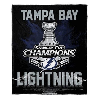 NHL Tampa Bay Lightning 2021 Stanley Cup Champ Silk Touch Throw Blanket 50x60 Inches