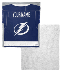 NHL Tampa Bay Lightning Jersey Personalized Silk Touch Sherpa Throw Blanket 50x60 Inches