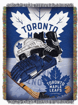 NHL Toronto Maple Leafs Home Ice Advantage Woven Tapestry Throw Blanket 48x60 Inches