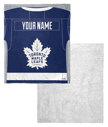 NHL Toronto Maple Leafs Jersey Personalized Silk Touch Sherpa Throw Blanket 50x60 Inches