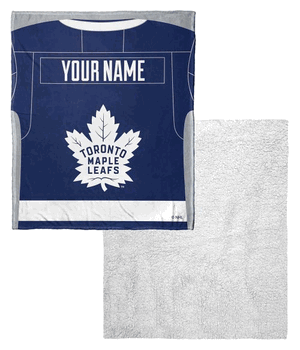 NHL Toronto Maple Leafs Jersey Personalized Silk Touch Sherpa Throw Blanket 50x60 Inches