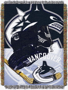 NHL Vancouver Canucks Home Ice Advantage Woven Tapestry Throw Blanket 48x60 Inches
