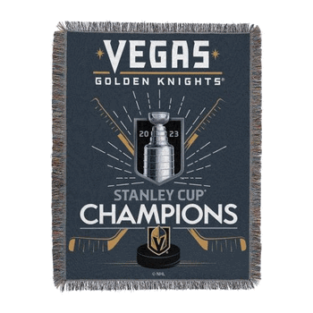 NHL Vegas Golden Knights 2023 Stanley Cup Champions Woven Tapestry Throw Blanket 48x60 Inches