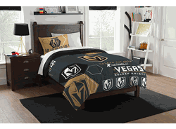 NHL Vegas Golden Knights Hexagon Comforter and Sham Set Twin