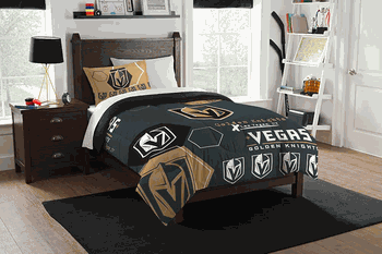 NHL Vegas Golden Knights Hexagon Comforter and Sham Set Twin