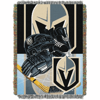 NHL Vegas Golden Knights Home Ice Advantage Woven Tapestry Throw Blanket 48x60 Inches
