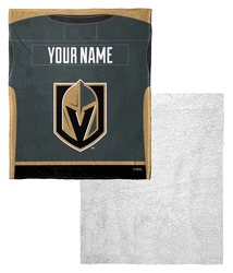 NHL Vegas Golden Knights Jersey Personalized Silk Touch Sherpa Throw Blanket 50x60 Inches