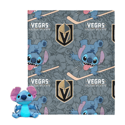 NHL Vegas Golden Knights Slapstick Stitch Hugger Pillow & Silk Touch Throw Blanket Set 40x50 Inches