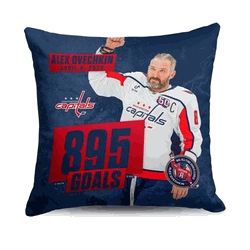 NHL Washington Capitals Alex Ovechkin 895 Goals Photo Throw Pillow 18 x 18 inches