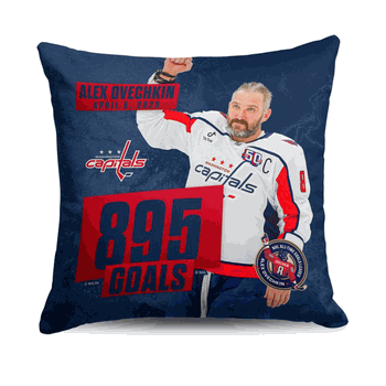 NHL Washington Capitals Alex Ovechkin 895 Goals Photo Throw Pillow 18 x 18 inches