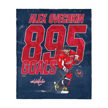 NHL Washington Capitals Alex Ovechkin 895 Goals Silk Touch Throw Blanket 50 x 60 inches