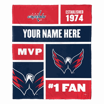 NHL Washington Capitals Colorblock Personalized Silk Touch Throw Blanket 50x60 Inches