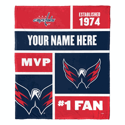 NHL Washington Capitals Colorblock Personalized Silk Touch Throw Blanket 50x60 Inches