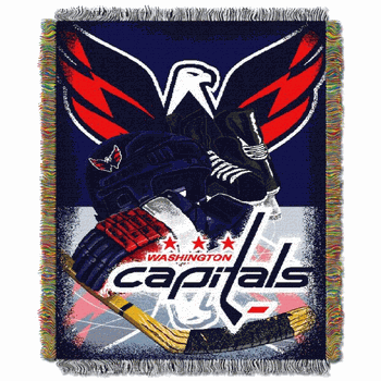 NHL Washington Capitals Home Ice Advantage Woven Tapestry Throw Blanket 48x60 Inches