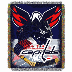 NHL Washington Capitals Home Ice Advantage Woven Tapestry Throw Blanket 48x60 Inches