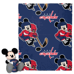 NHL Washington Capitals Ice Mickey Mouse Hugger & Silk Touch Throw Blanket Set 40x50 Inches