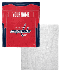 NHL Washington Capitals Jersey Personalized Silk Touch Sherpa Throw Blanket 50x60 Inches