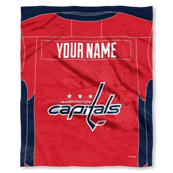 NHL Washington Capitals Jersey Personalized Silk Touch Throw Blanket 50x60 Inches