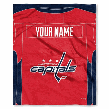 NHL Washington Capitals Jersey Personalized Silk Touch Throw Blanket 50x60 Inches