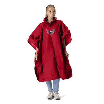 NHL Washington Capitals Logo Red Pullover Poncho with Mesh Bag 49�44 inches