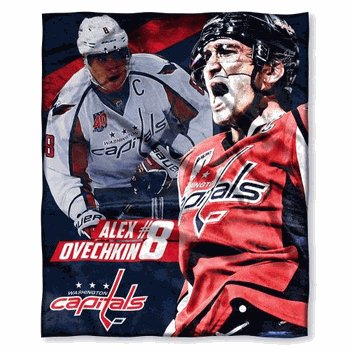 NHL Washington Capitals Player Alex Ovechkin Silk Touch Throw Blanket 50x60 Inches