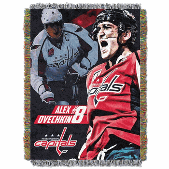 NHL Washington Capitals Player Alexander Ovechkin Woven Tapestry Throw Blanket 48x60 Inches