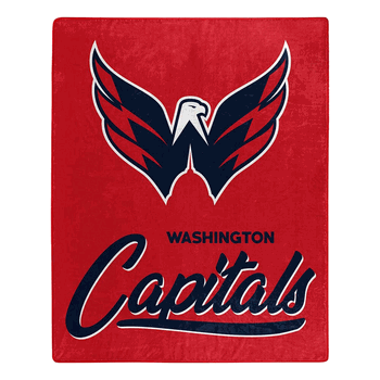 NHL Washington Capitals Signature Raschel Throw Blanket 50x60 Inches