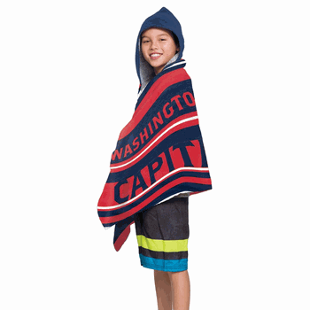 NHL Washington Capitals Youth Hooded Beach Towel 21 x 51 Inches