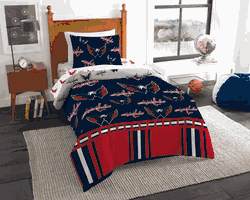 NHL Washington Washington Capitals Rotary Twin Bed In a Bag Set