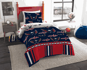 NHL Washington Washington Capitals Rotary Twin Bed In a Bag Set