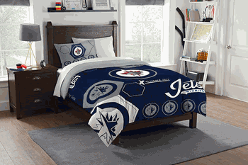 NHL Winnipeg Jets Hexagon Comforter and Sham Set Twin