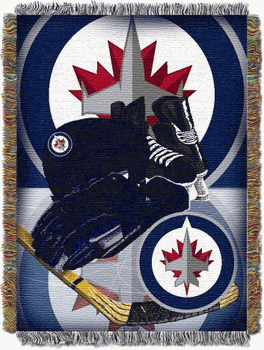 NHL Winnipeg Jets Home Ice Advantage Woven Tapestry Throw Blanket 48x60 Inches