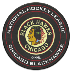 NHLRETRO Chicago Blackhawks Hockey Puck Rug - 27in. Diameter